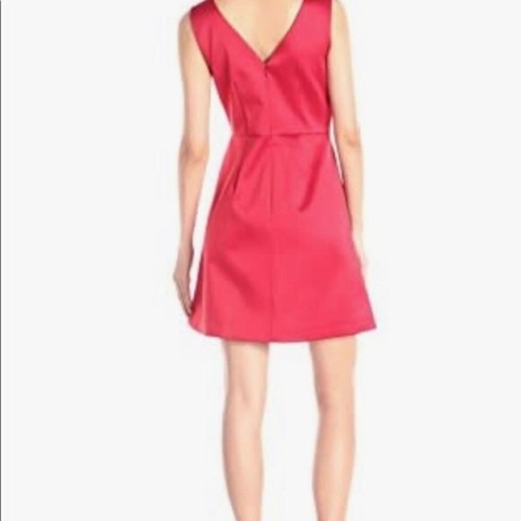 CYNTHIA Rowley Pleated Satin Skater Dress Size 4 - Picture 2 of 13